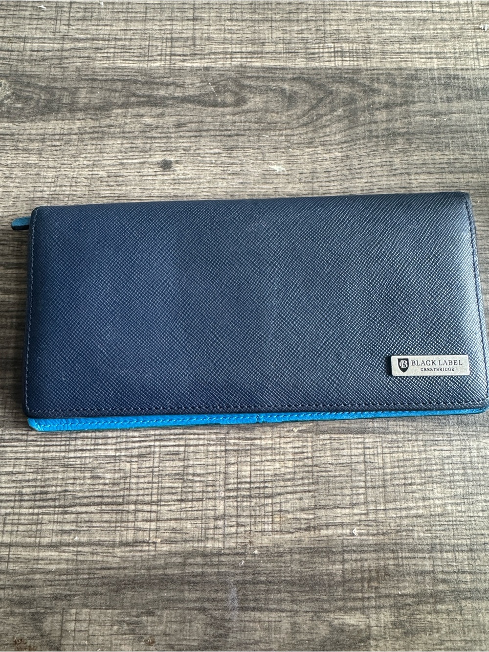 Black Label by Burberry Navy and Bright Blue Long Wallet